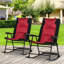Ensemble de mobilier d'extérieur 2 pièces avec 2 chaises berçantes pliantes rembourrées, style bistro pour porche, camping et balcon