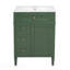 Meuble-lavabo de salle de bain avec lavabo supérieur, meuble de rangement moderne avec 2 tiroirs et un tiroir basculant, meuble-lavabo simple-133416580