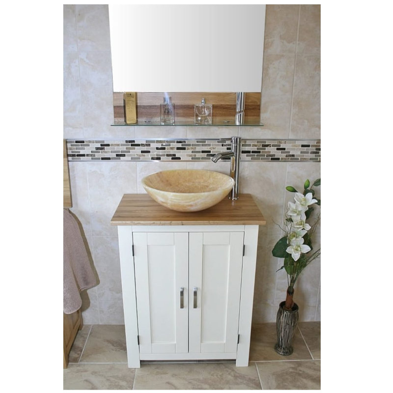 Hostivice 650mm Single Bathroom Vanity with Vessel Stone Basin