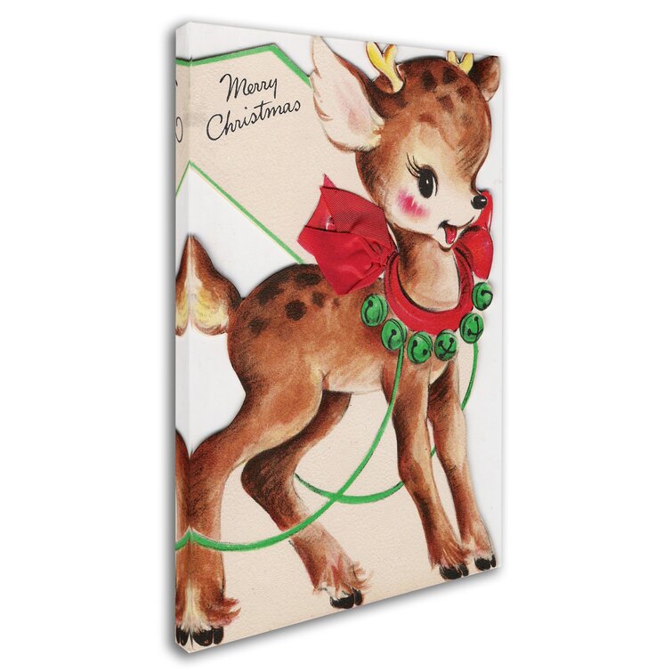 vintage christmas card deer