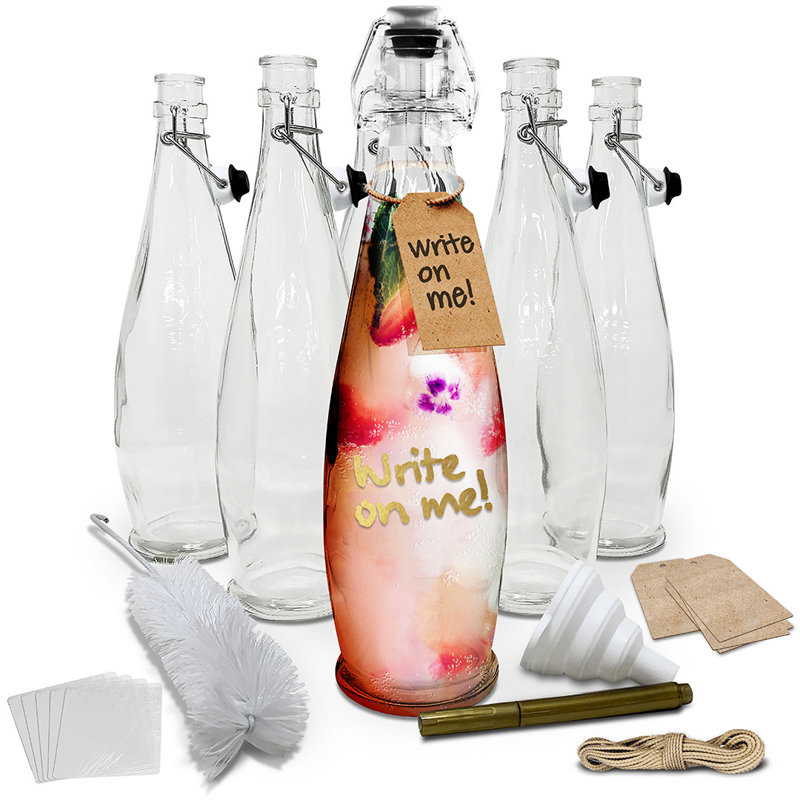  Ensemble de 33 bouteilles en verre à couvercle pivotant Teardrop (paquet de 6)