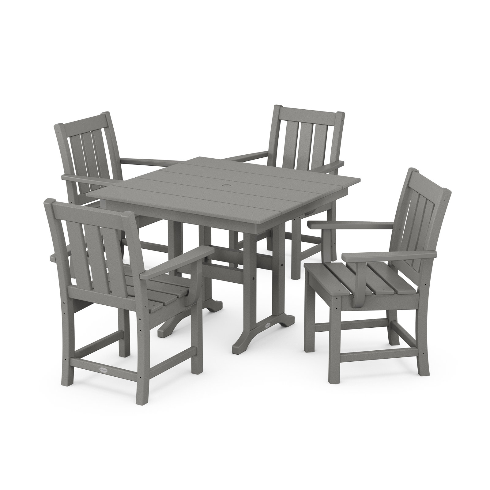 POLYWOOD® Oxford 38" Patio Dining Set, Slate Gray