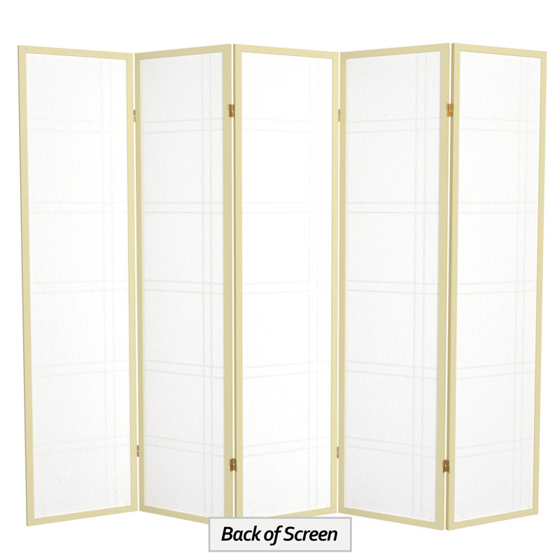 70.5" Tall Double Cross Shoji Panel Room Divider, Black, 5, 5 ft