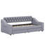 Lit de jour simple rembourré avec accoudoirs de rangement et port USB-93672577