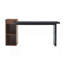 Table d'appoint de canapé moderne à deux tons - grain de bois noir et bois de noyer Grain de bois console d'entrée multifonctionnelle avec tablettes de rangement ouvertes à 2 niveaux pour le salon, le couloir et la chambre à coucher