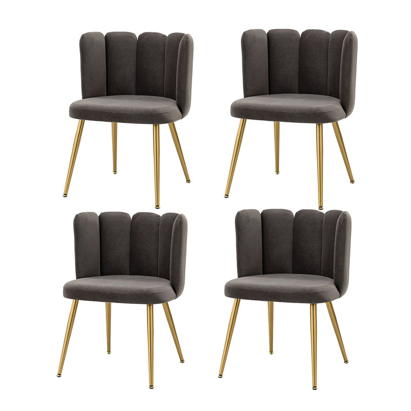 Yorba Upholstered Side Chair, Gray Velvet