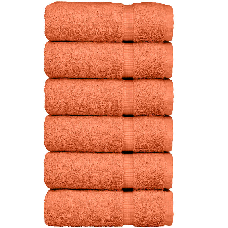 Débarbouillette 100% coton Dobby Border, Corail