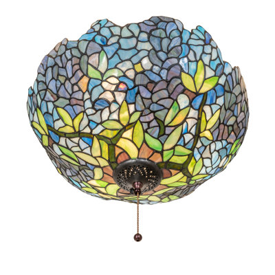 16" Wide Tiffany Wisteria Fan Light Fixture