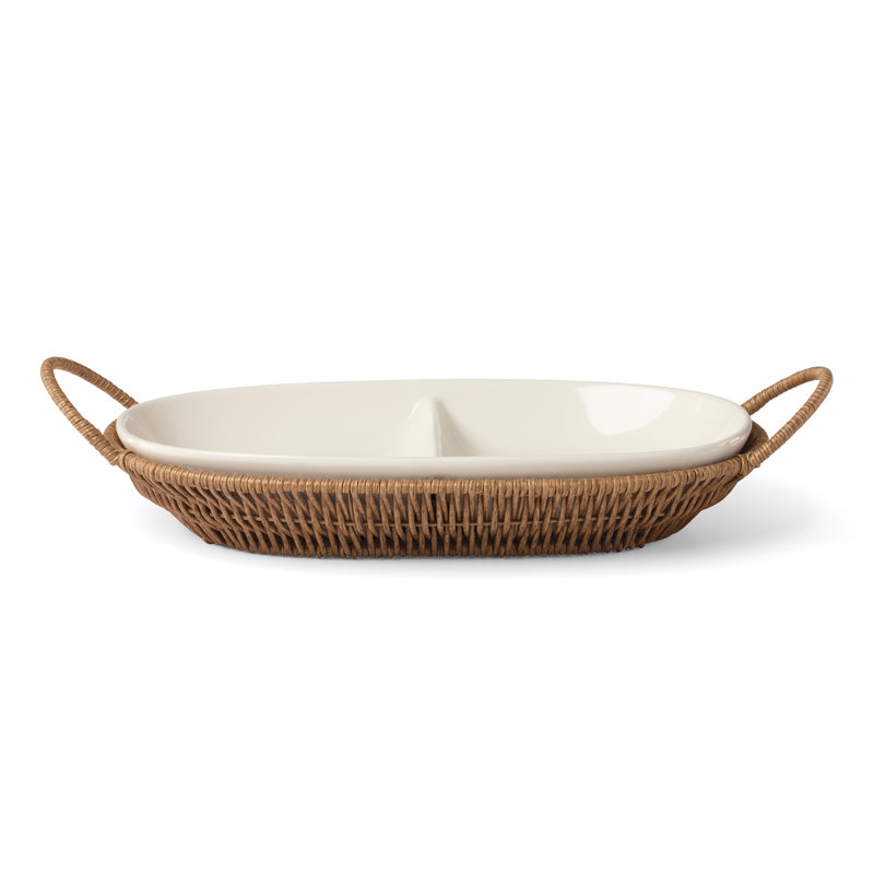 Desserte divisée avec plateau Oneida Willow & White
