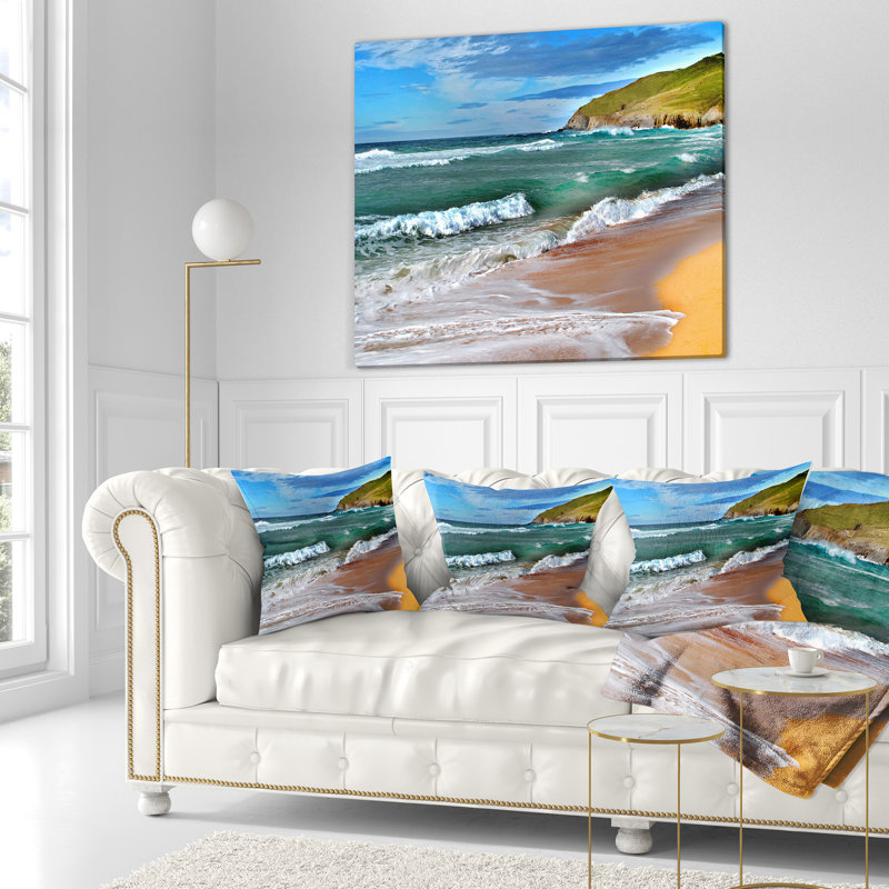 Coussin Blue Sea avec vagues chaudes - Sea & Shore, 16 po x 1 po, Coussin décoratif