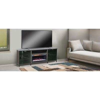  70" Media Console With Electric Fireplace