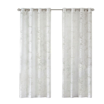 Feuille de palmier Burnout blanc diaphane