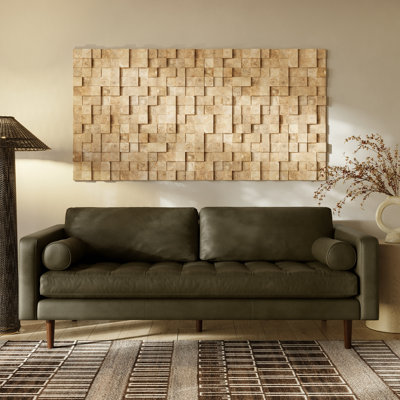 Napa 88.5'' Full-Grain Genuine Italian Leather Sofa