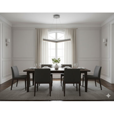 3-Light Grey LED Chandelier With Acrylic Diffusers