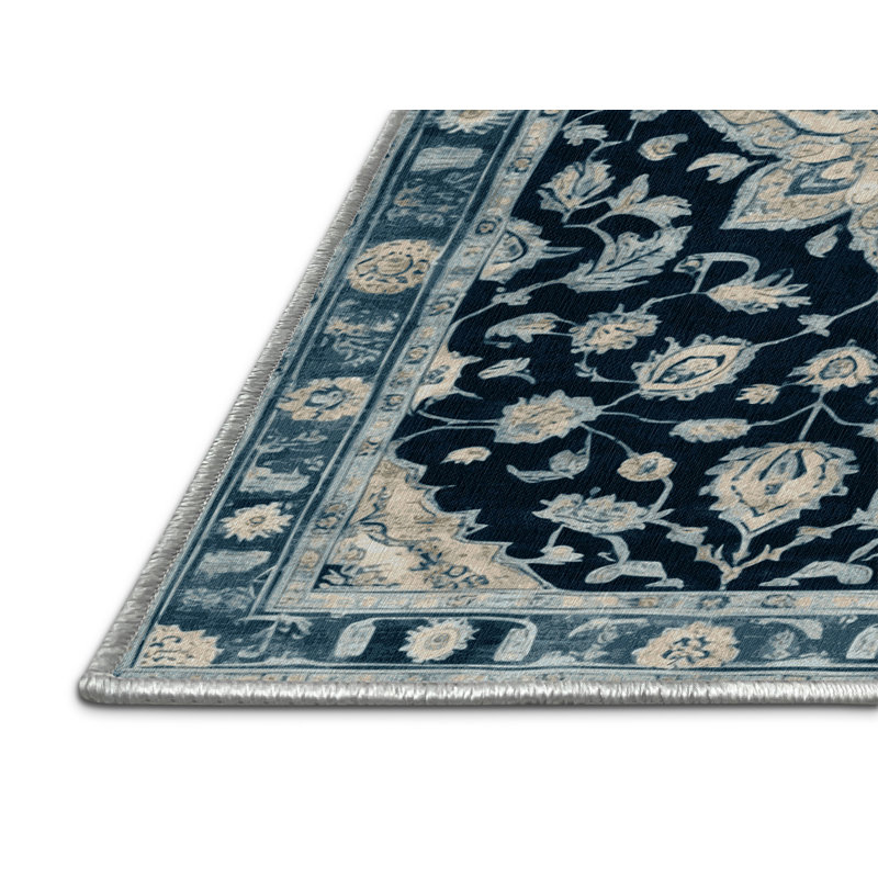 Machine Washable Overdyed Green Area Rug, Rectangle 5' x 8'