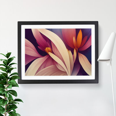 Contemporary Modern Flowers - Framed Print