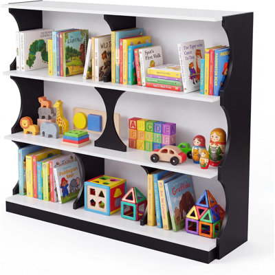 3-Tier Kids Bookshelf, MDF Bookcase with Open Shelves