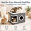 Lit pliant pour chat avec grattoir en sisal, coussins réversibles et jouet suspendu