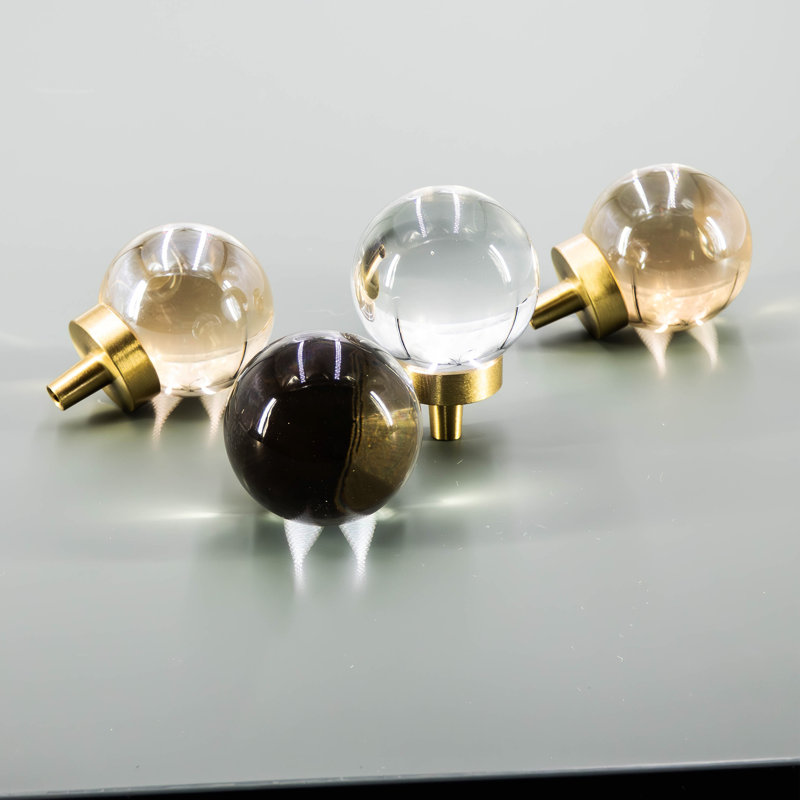 Glass Globe Cabinet and Drawer Knob, Amber