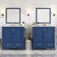 Ensemble de meuble-lavabo bleu 60 po avec double meuble-lavabo (séparé), double lavabo en céramique, tablette de rangement et tiroirs séparés (miroir non inclus)-900652006-900652002