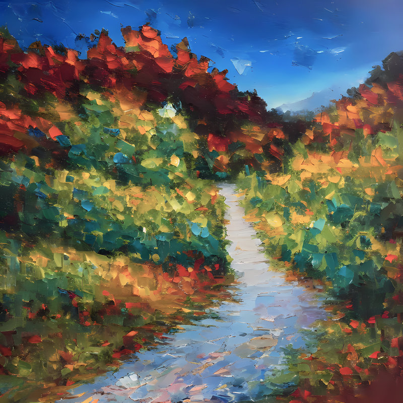 Lush River Garden, 54" H x 54" W