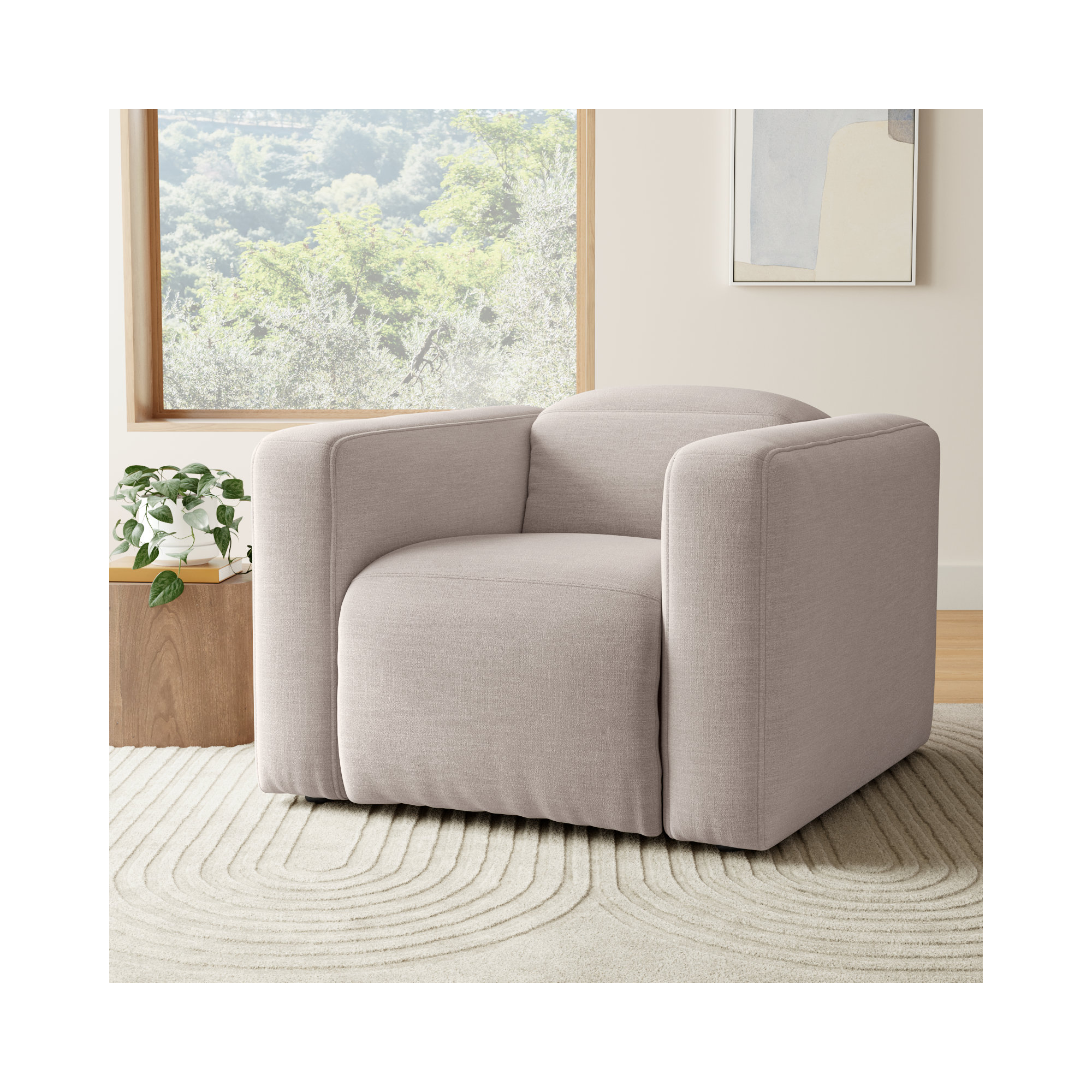 Amed Upholstered Power Recliner, Gray