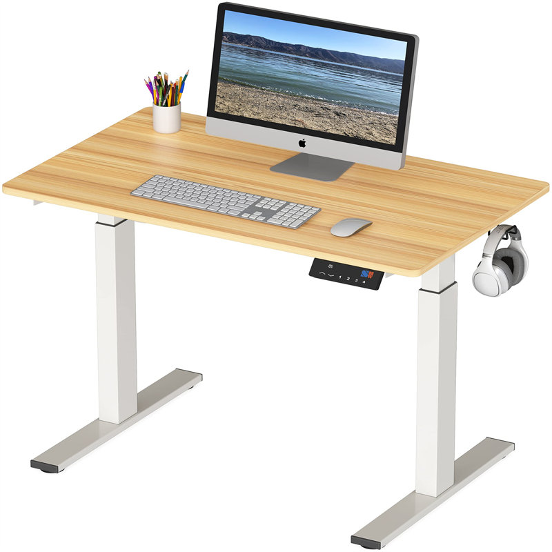 Bureau Marutani, L 40 po x P 24,02 po, Chêne rustique, Blanc