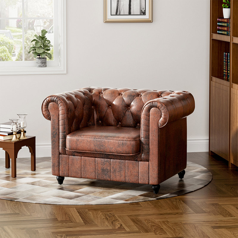 Bivens Leather Chesterfield Chair