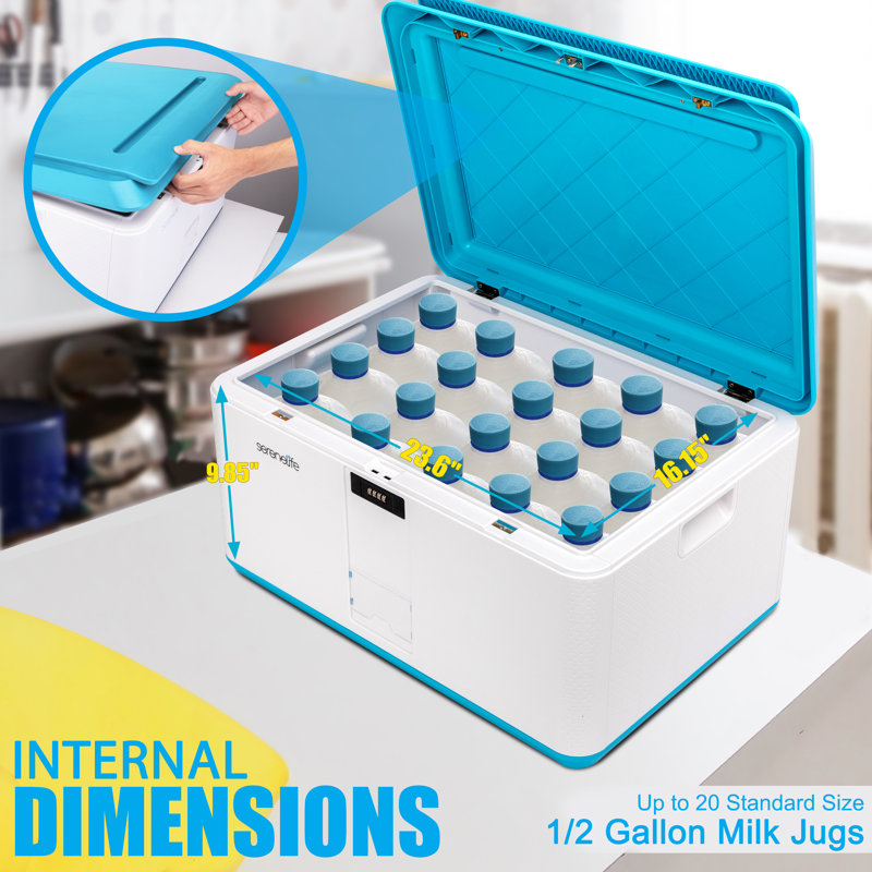 SereneLife Light Blue and White Lockable Storage Box with Combination Lock