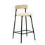 Ensemble de 2 tabourets de comptoir, ensemble de 2 tabourets de bar en papier tissé à la main pour la cuisine (blanc crème)-1856942041