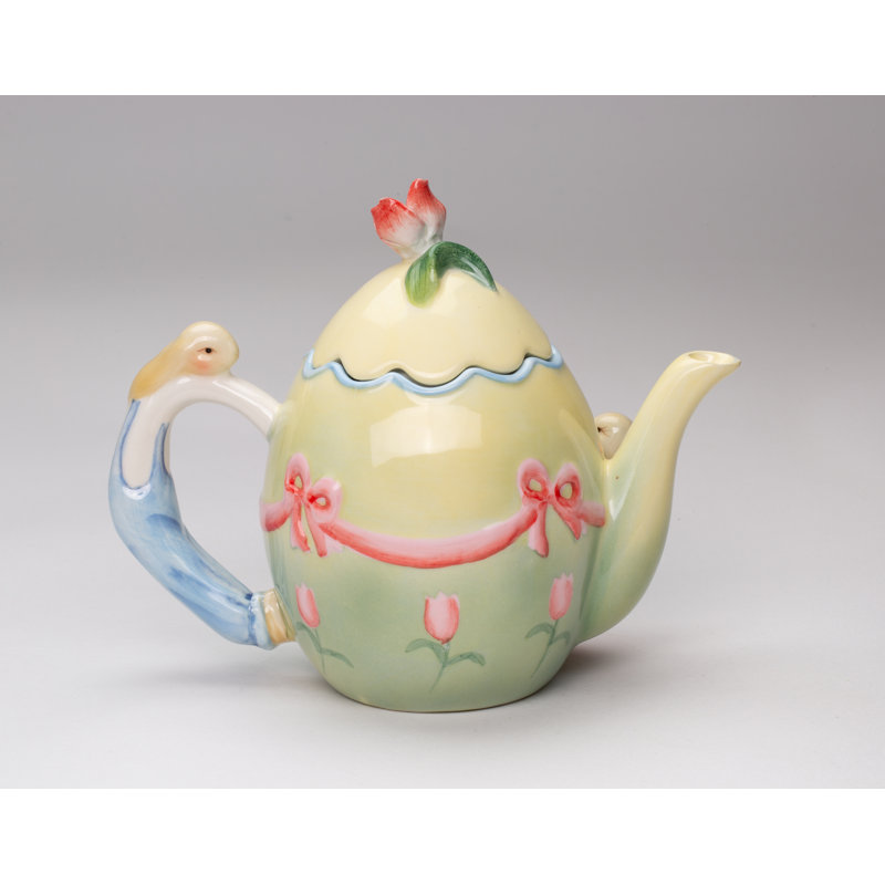 Ceramic Easter Bunny Teapot 5.75"H