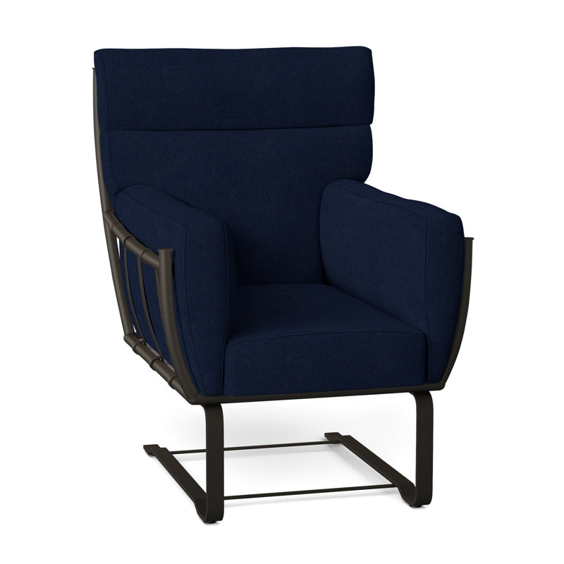 Chaise longue en aluminium Majorca, Velours indigo, Welt