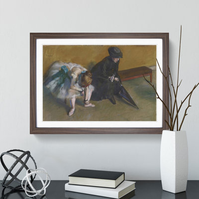 Ballet Ballerina Dancer Waiting by Edgar Degas - Picture Frame Painting
