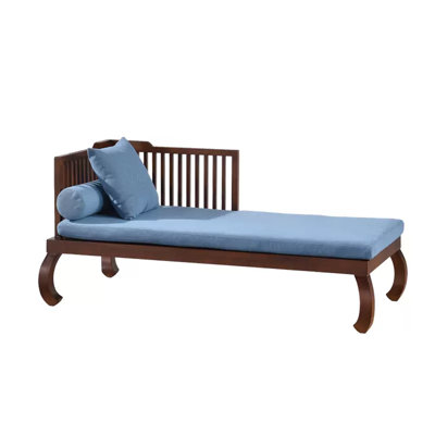 Chaise longue rembourrée en bois massif chinois
