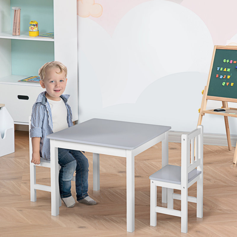 Kids 3 Piece Rectangular Play Or Activity Table and Chair Set