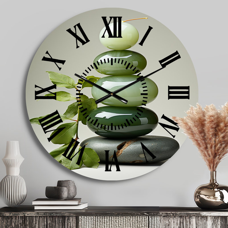 Horloge murale en pierre verte Zen, Médium