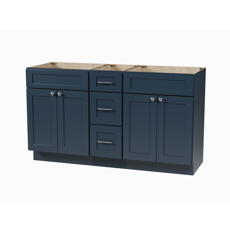 Base de meuble-lavabo double 60 po seulement, Bleu