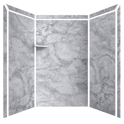 Encadrement de douche à 3 panneaux FlexStone Elegance l 48 po x P 36 po x H 80 po Everest