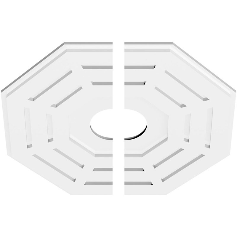 Médaillon de plafond contemporain en PVC de qualité architecturale 22 po x P 2 po x P 8 3/4 po x P 1 po