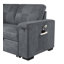 Canapé-lit modulaire réversible en tissu tissé gris de 95 po avec porte-gobelet de rangement Toby