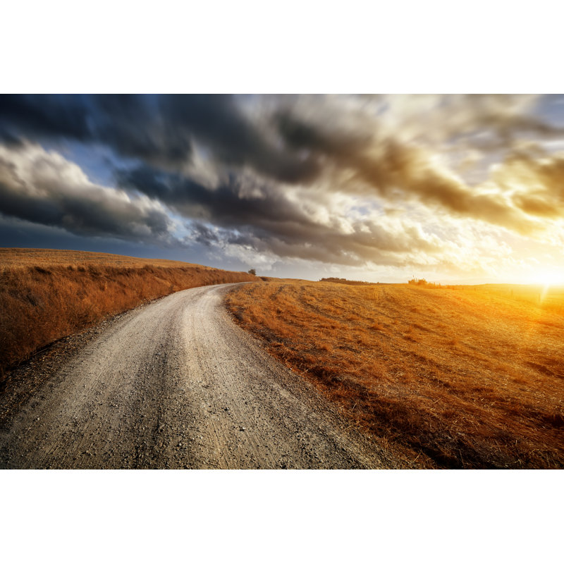 Road Through The Fields Of Tuscany by Sankai - Wrapped Canvas Print, 30cm H x 46cm W