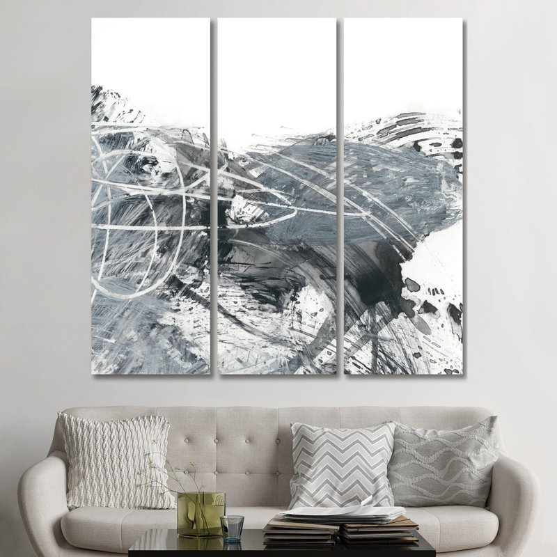 Scribble Out II - ensemble d'art mural sur toile tendue (ensemble de 3)