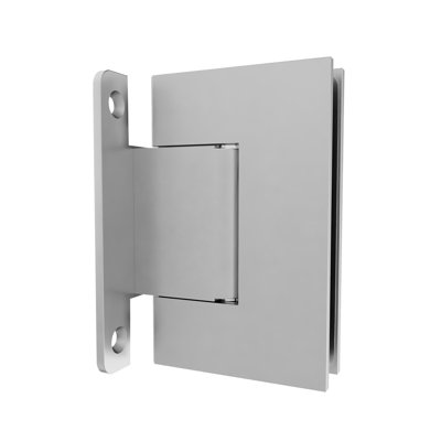 Square Wall Mount Shower Door Hinge With Full "H" Mounting Plate Satin Finish