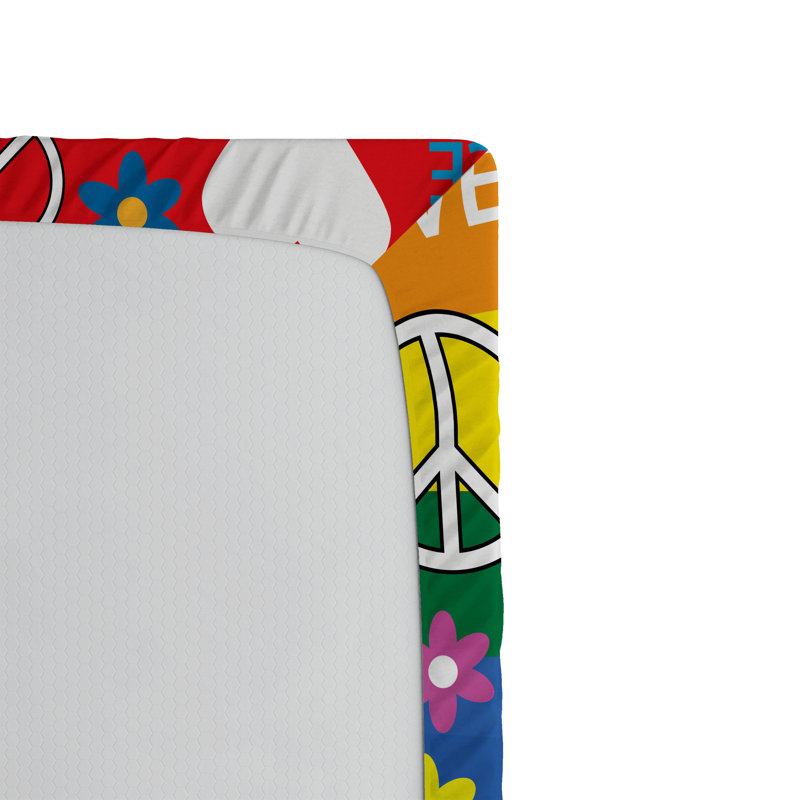 Ensemble de 2 draps-hippies Ambesonne, Twin Extra Long Fitted Sheet