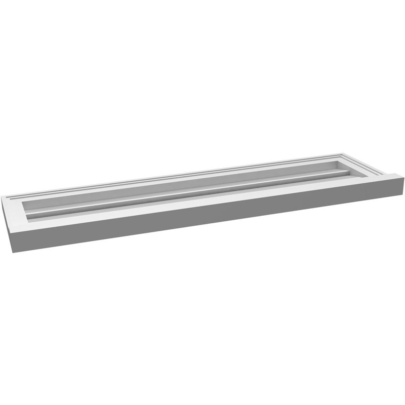 Évent à pignon fonctionnel en uréthane rectangulaire à fixation en surface, brun clair apprêté, H 12 po x l 42 po x P 2 po