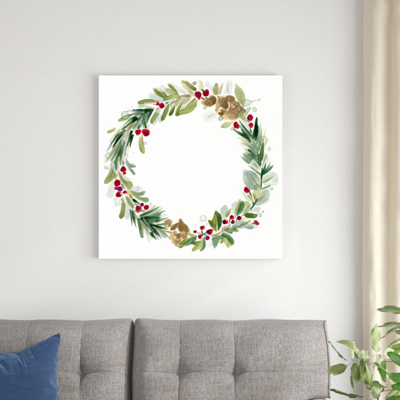 «Warm Winter Wishes I» par June Erica Vess - peinture sur toile tendue, H 30 po x l 30 po