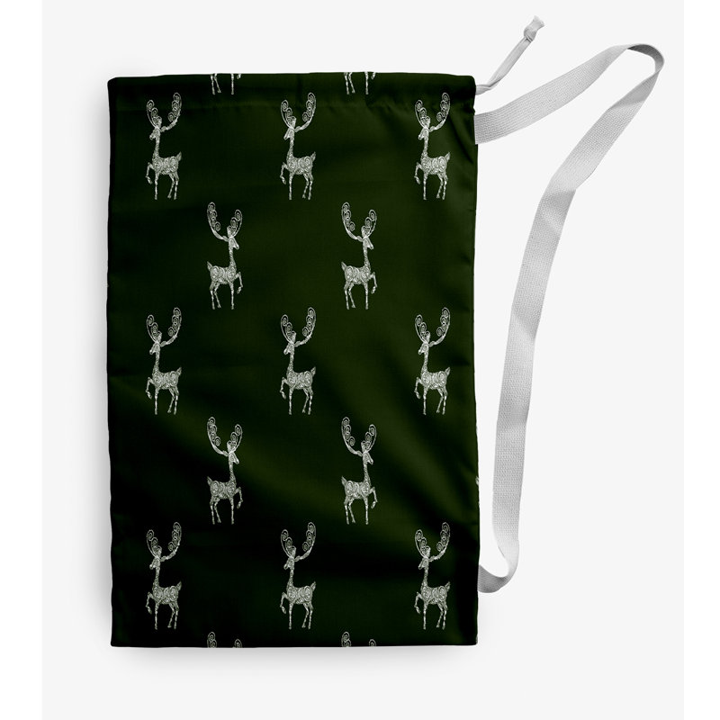 Fabric Laundry Bag with Handles, Small (29" H x 18" W), Green