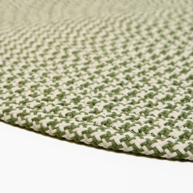 Tapis intérieur / extérieur Milton Houndstooth - vert mousse, Oval 8 pi x 10 pi