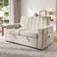 2 Seater Pull Out Sofa Bed with 3-Position Adjustable Backrest, Convertible Fabric Sofa Bed with USB & Type-C Charging, Hidden Side Table and Cup Holder-630789631