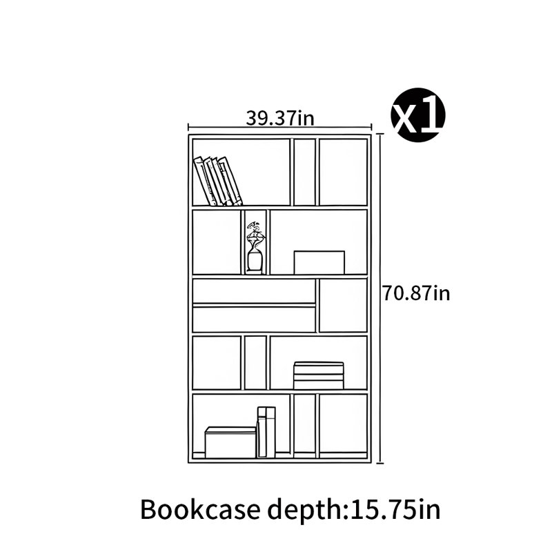 Bibliothèque italienne de style minimaliste, Noir, noir, noir, noir